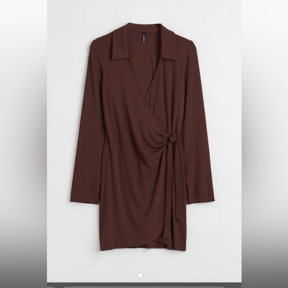 H&M wrap dress with collar NWT